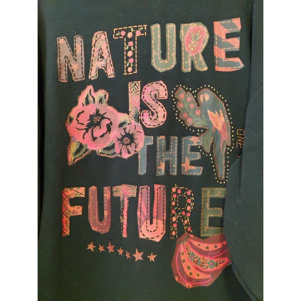 Farm Rio Nature Is The Future Sweatshirt Black Medium Oversized - Picture 3 of 8